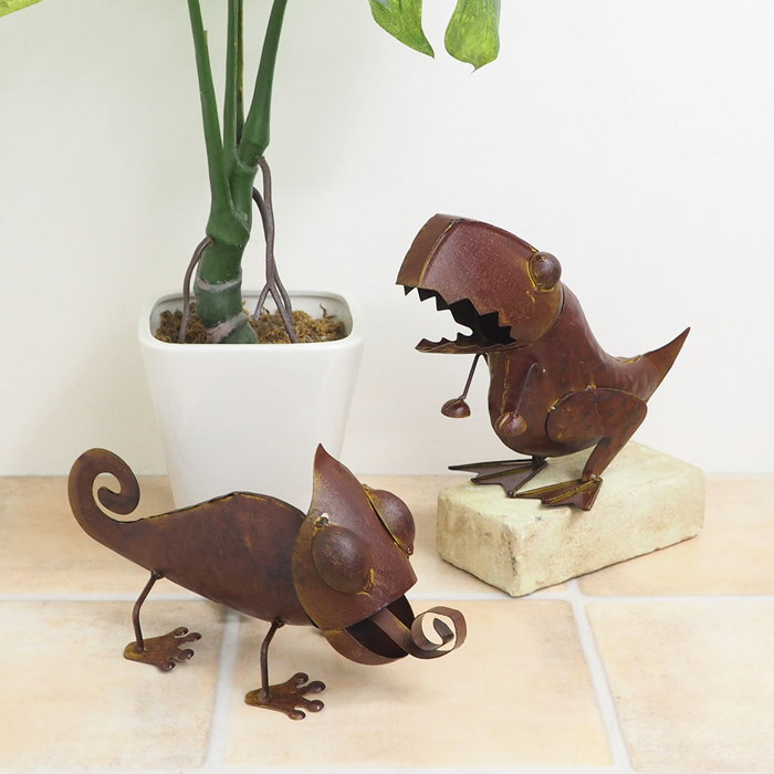 楽天市場】【あす楽】 ガーデン 置物 メタルT-レックス 4785 村田屋