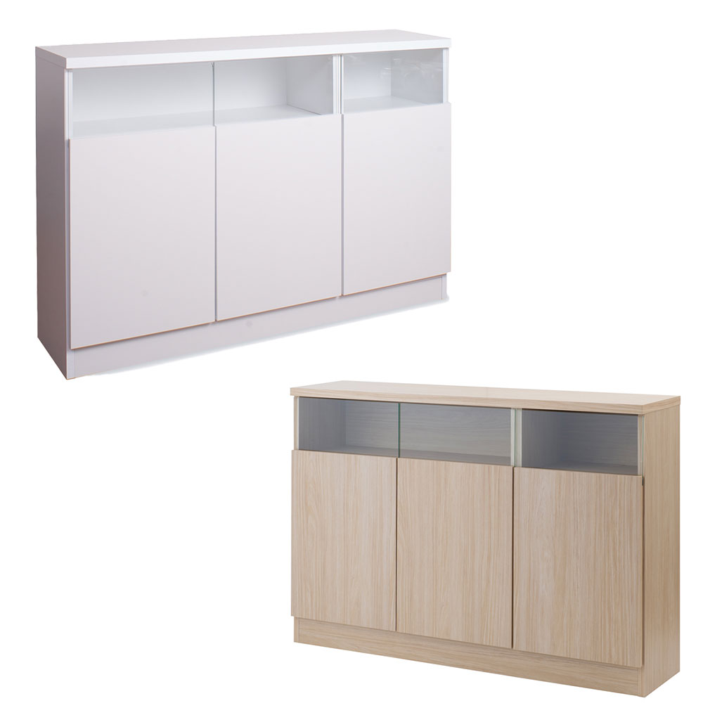 楽天市場】日本製 リビングキャビネット幅120扉 ホワイト キャビネット