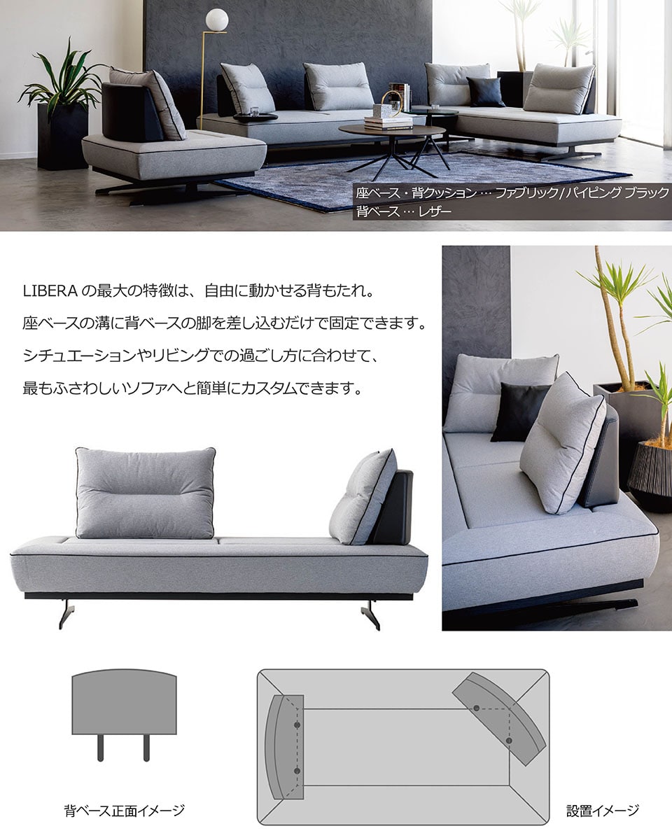 楽天市場】LIBERA（リベラ） ソファ 1400 1800【ファブリックタイプ