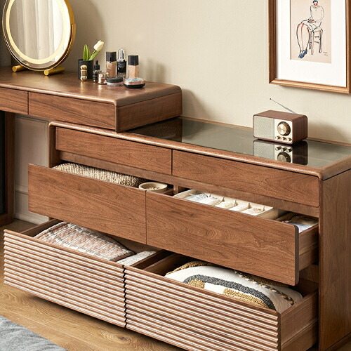 楽天市場】ドレッサー メイク台 キャビネット チェスト 収納ラック