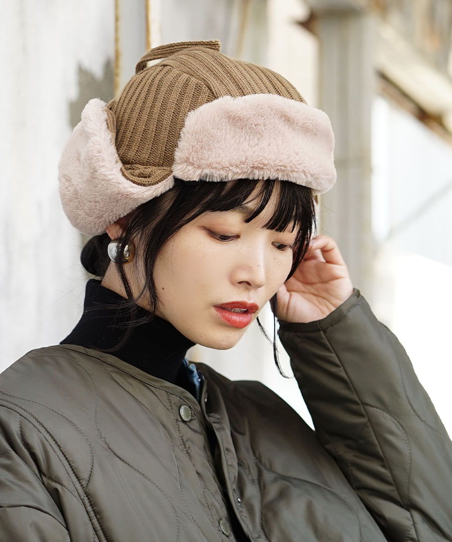 BONBON FLIGHT KNIT CAP ニット帽 帽子 キャメル sy32 ニット 帽の通販