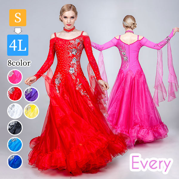 楽天市場】8カラー サイズ指定可 新作 社交ダンス モダンドレス ダンス