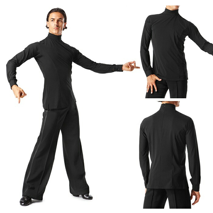 楽天市場】社交ダンス 衣装 ブラック 長袖 立ち襟 競技 メンズ ラテン