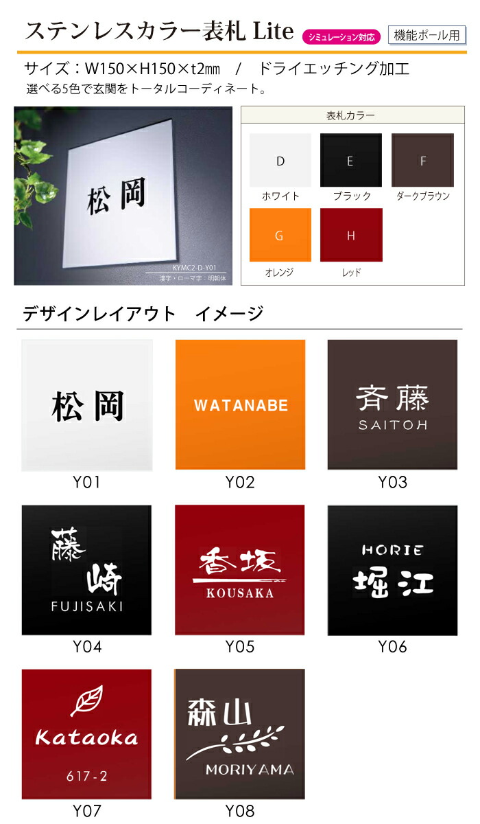 楽天市場】表札 ステンレス YKK YKKap スクエアタイプ ステンレス