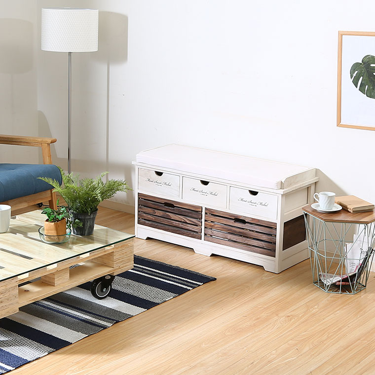 楽天市場】収納スツール ベンチ ボックス 椅子 フレンチ アンティーク