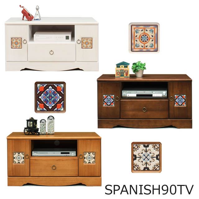 楽天市場】テレビ台 テレビボード レトロ アンティーク 幅90cm 白 ミニ