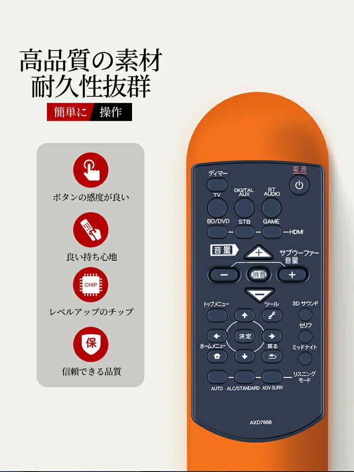 楽天市場】ホームシアタースピーカーリモコン AXD7686 for Pioneer