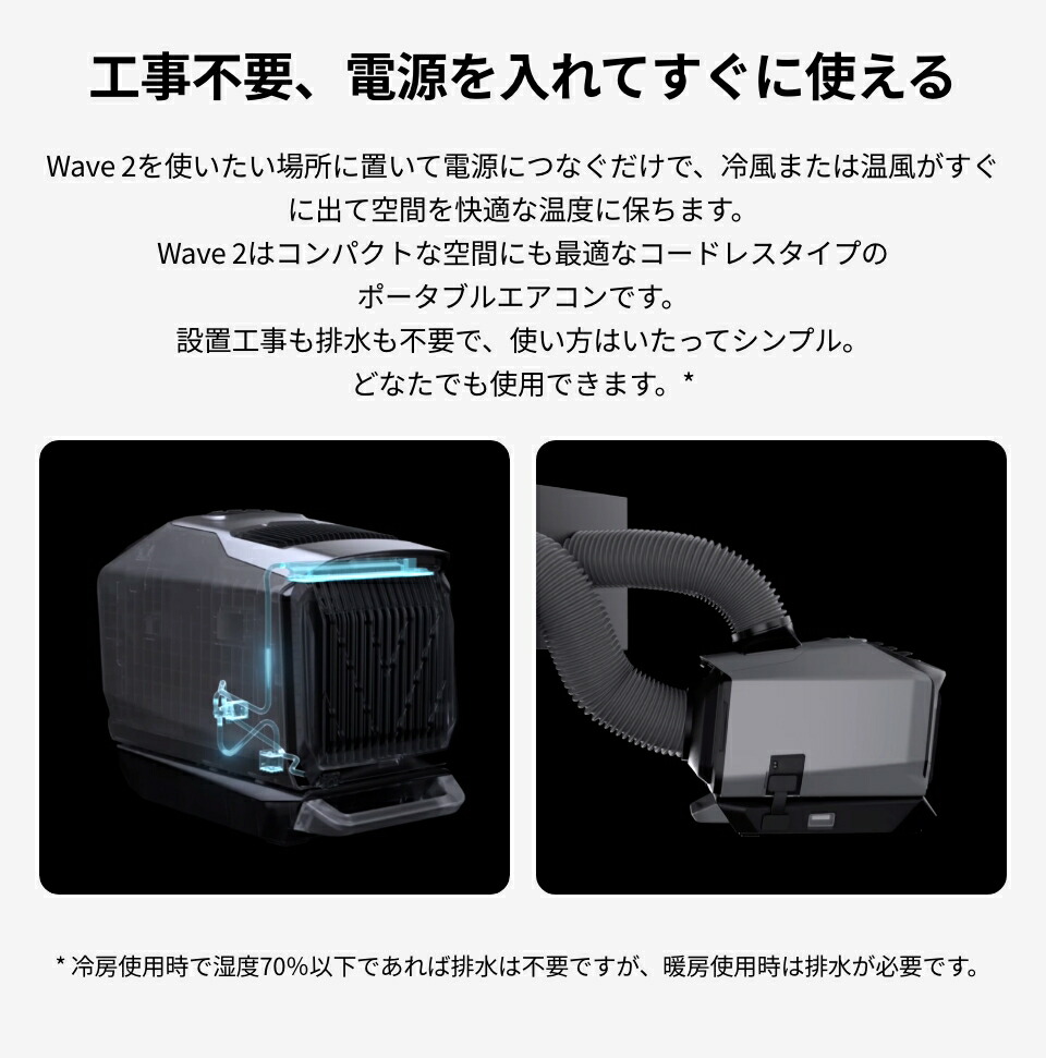 楽天市場】【在庫切れ】夏&冬両用 EcoFlow ポータブルエアコン WAVE 2