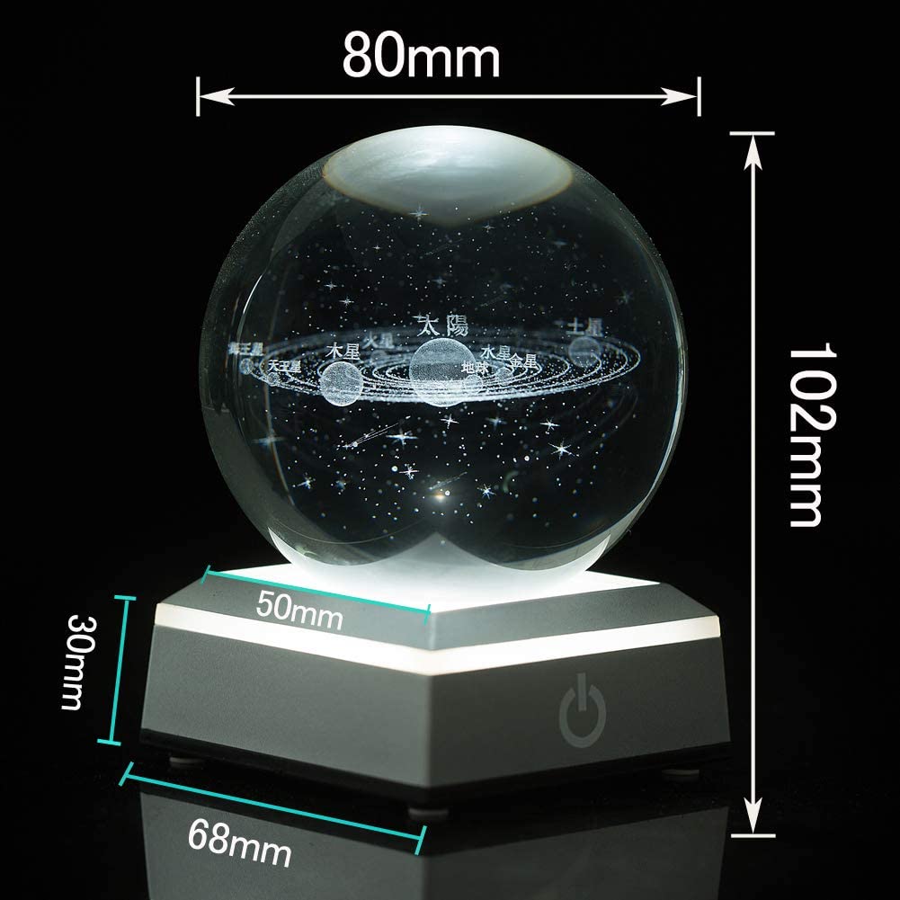 楽天市場】宇宙 クリスタル ボール 80mm 太陽系 水晶玉 八つ惑星