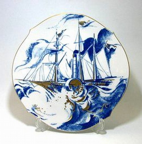 楽天市場】マイセン・イヤープレート 2001年・郵便蒸気船ソルベイ 30cm