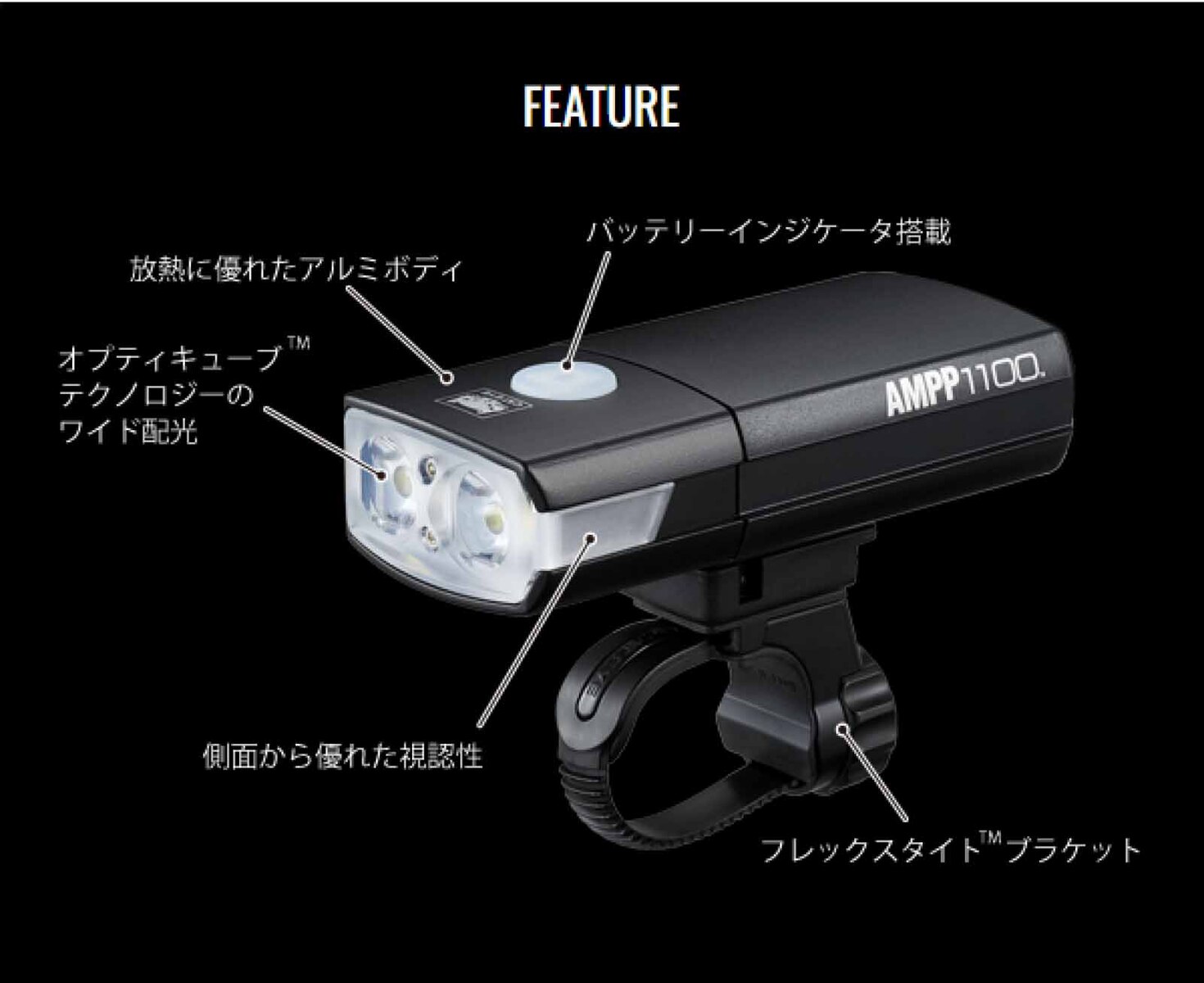 楽天市場】CATEYE キャットアイ HL-EL1100RC AMPP1100 アンプ1100 充電