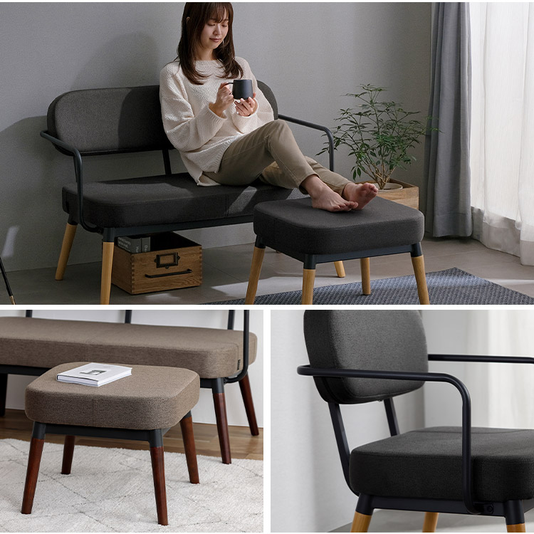 楽天市場】☆23％OFF☆【3点セット】スチールフレームソファ 1人掛け 2