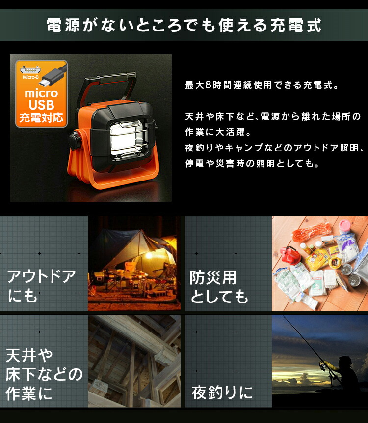 楽天市場】[最大500円OFFクーポン/新生活フェア]投光器 led 充電 LWT