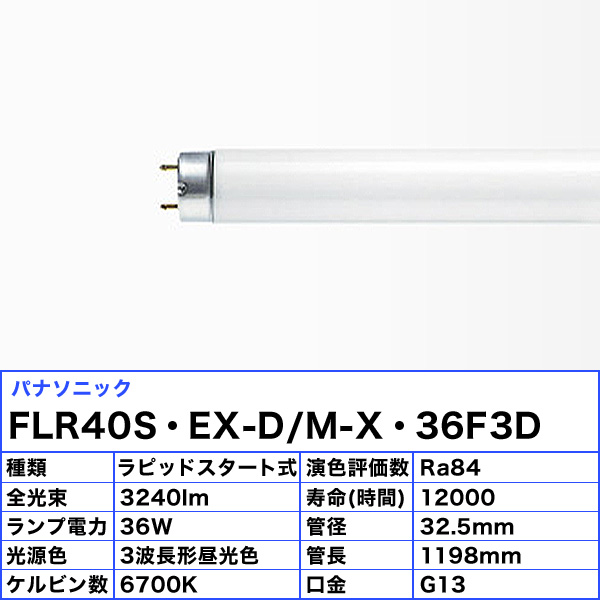 楽天市場】[25本セット] パナソニック FLR40S・EX-D/M-X・36F3D