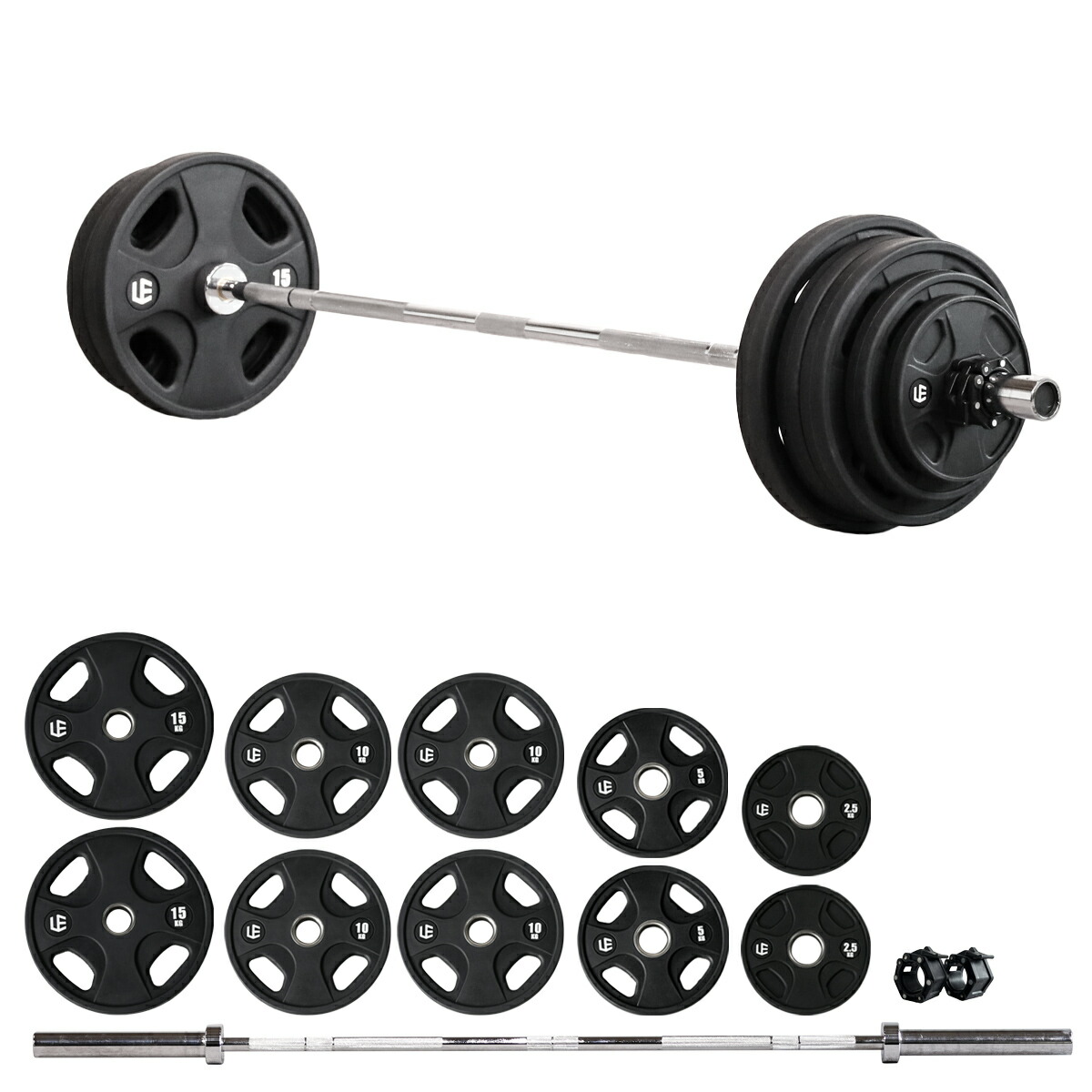 楽天市場】☆大好評につき再入荷☆ オリンピックバーベルセット