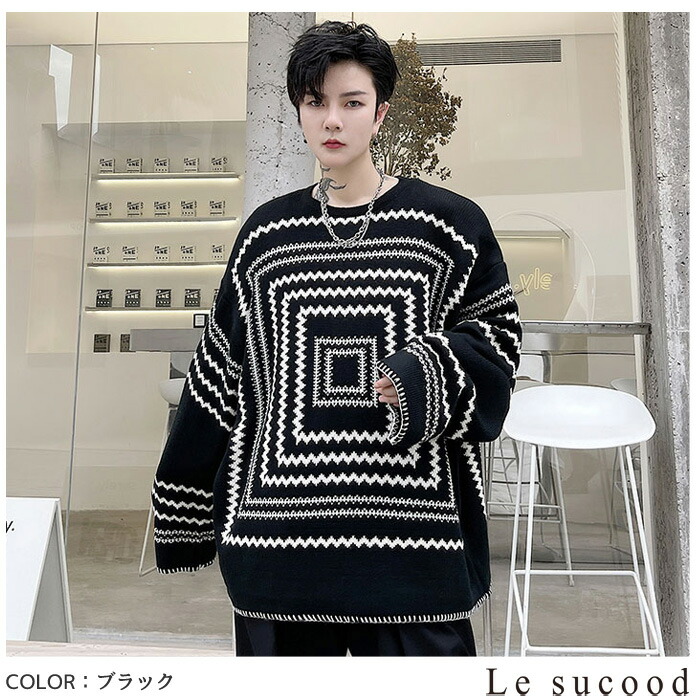 楽天市場】【Le sucood】 スクエアステッチセーター クルーネック