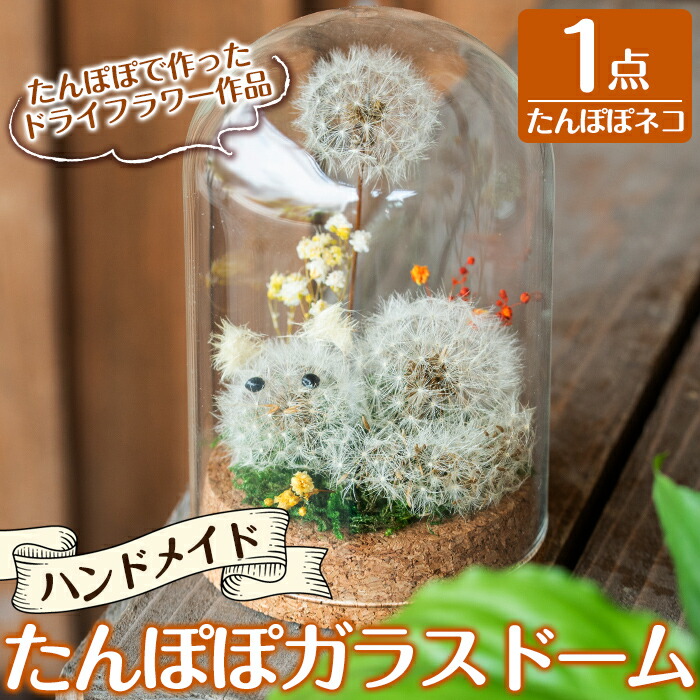 楽天市場】【ふるさと納税】たんぽぽガラスドーム・たんぽぽネコ(1点