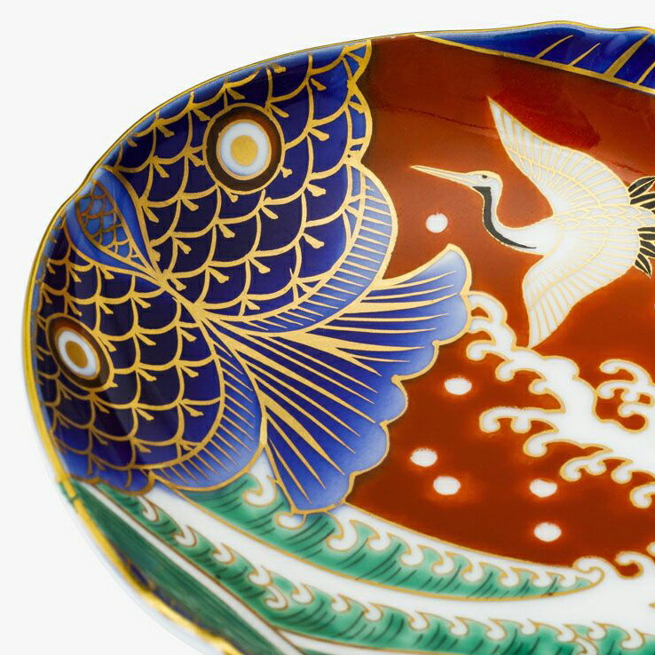 楽天市場】【ふるさと納税】深川製磁 有田焼 染錦手波鶴紋 ペア魚型皿