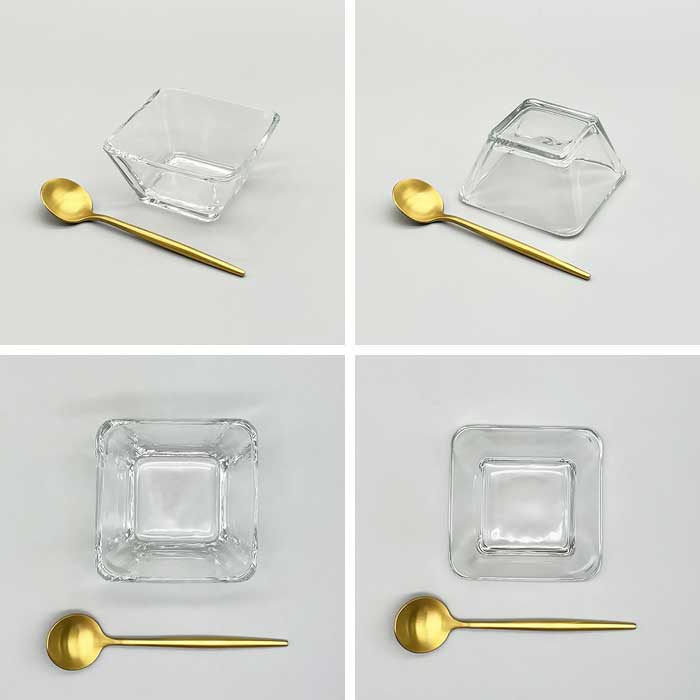 楽天市場】スクエアガラスボウル 8cm メキシコ製 ガラス食器 洋食器