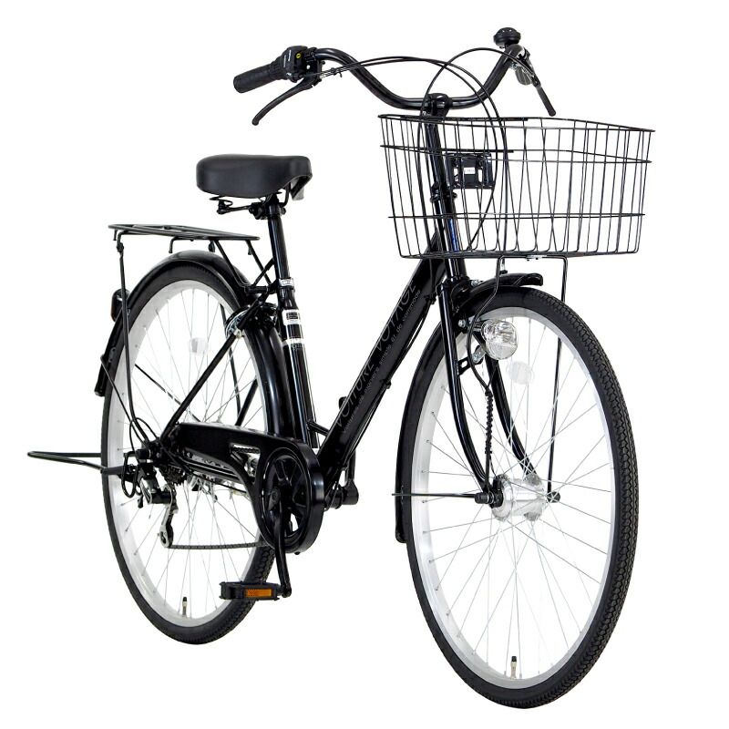 名古屋市内お届け無料26インチシティサイクル 黒 前カゴ付き 名古屋市