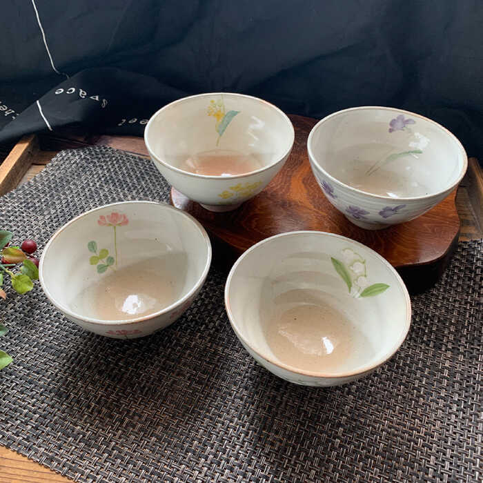 楽天市場】【ふるさと納税】【美濃焼】花柄模様 お茶碗 4個セット【竜