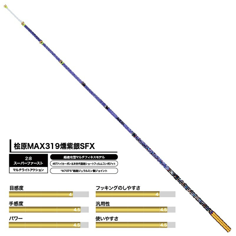 楽天市場】バリバス ワカサギ穂先 桧原MAX319燻紫銀SFX 【釣具 釣り具