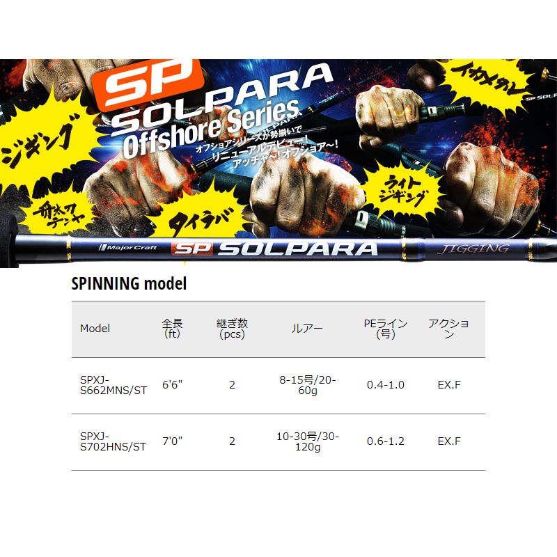 楽天市場】メジャークラフト ソルパラ SPXJ-B662MNS/ST / イカメタル