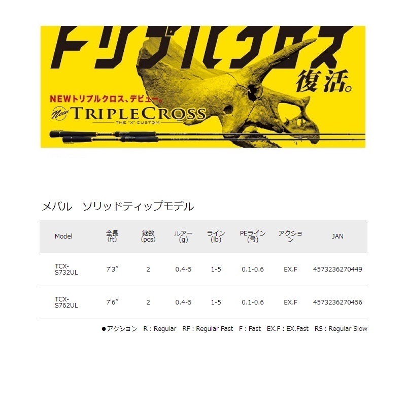 楽天市場】メジャークラフト トリプルクロス メバル ソリッドティップ