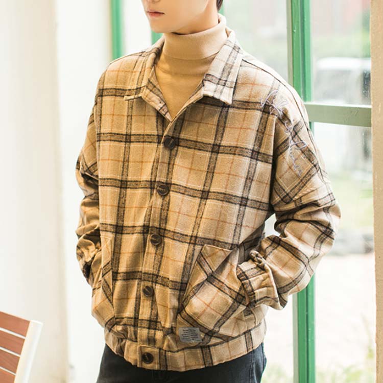 楽天市場】全2色×4サイズ！チェック柄ジャケット メンズ カジュアル