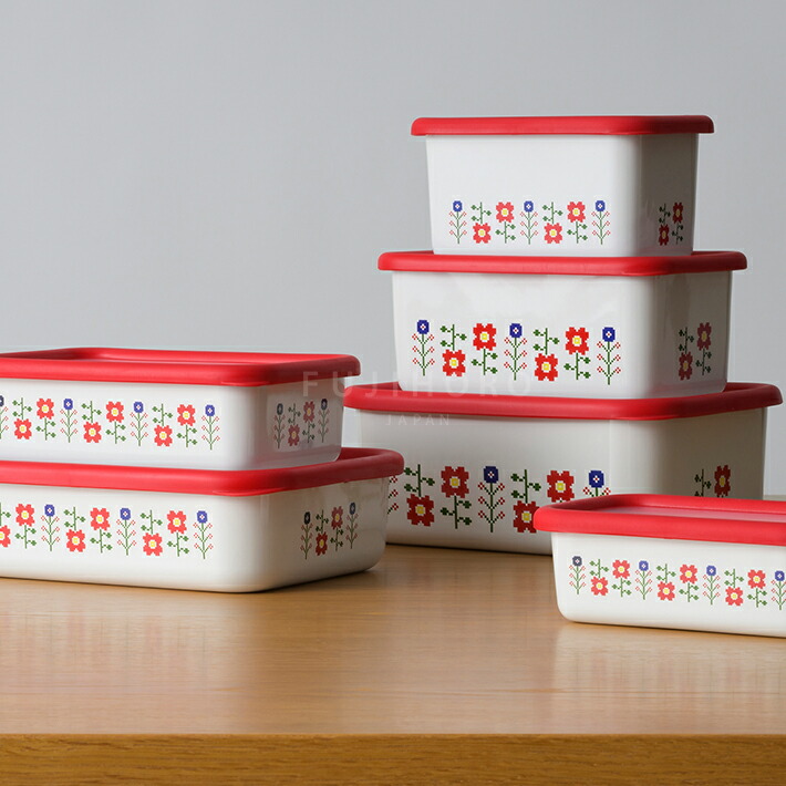 楽天市場】富士ホーロー ミーサ 浅型角容器 レッド・ネイビー 2カラー