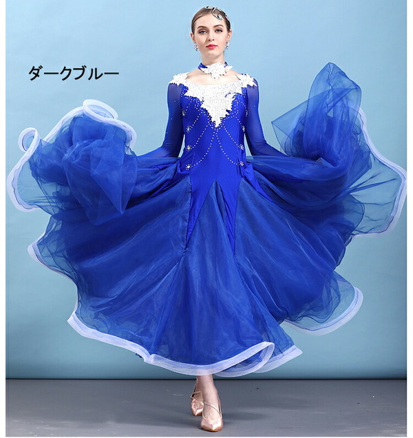 楽天市場】6カラー 社交ダンス衣装 モダンドレス 社交ダンスドレス