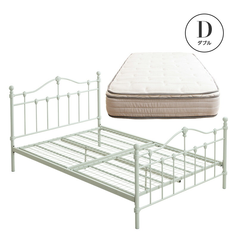 楽天市場】ベッド シングル セミダブル ダブル マットレス付き