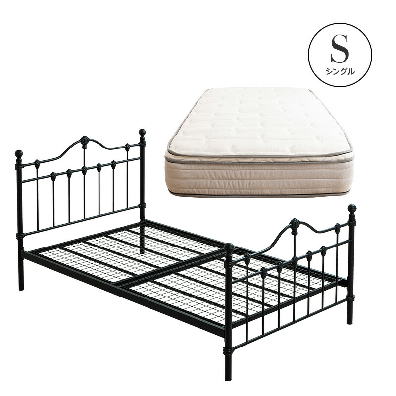 楽天市場】ベッド シングル セミダブル ダブル マットレス付き