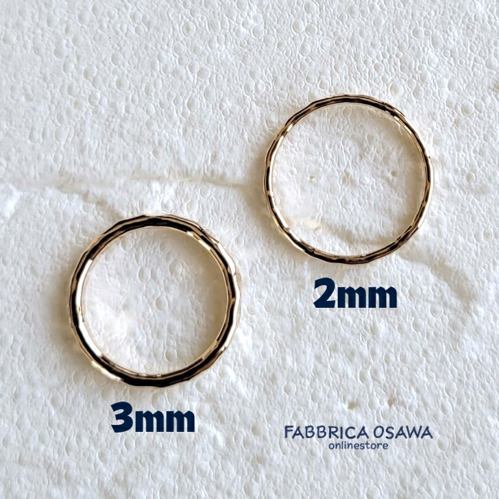 楽天市場】【2ミリ幅/3ミリ幅】K14GF 槌目リング P3 P2 P1 0.5号～5.5