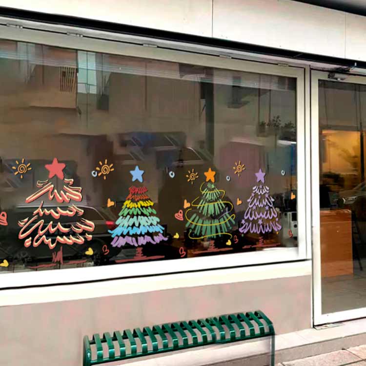 楽天市場】窓ガラス クリスマス 飾り ステッカー DIY ツリー 静電