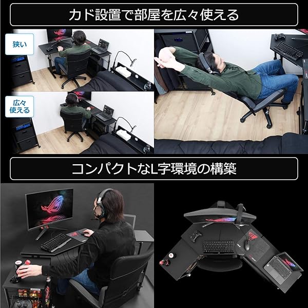 楽天市場】Bauhutte(バウヒュッテ) カドデスク 昇降式 ブラック BHD