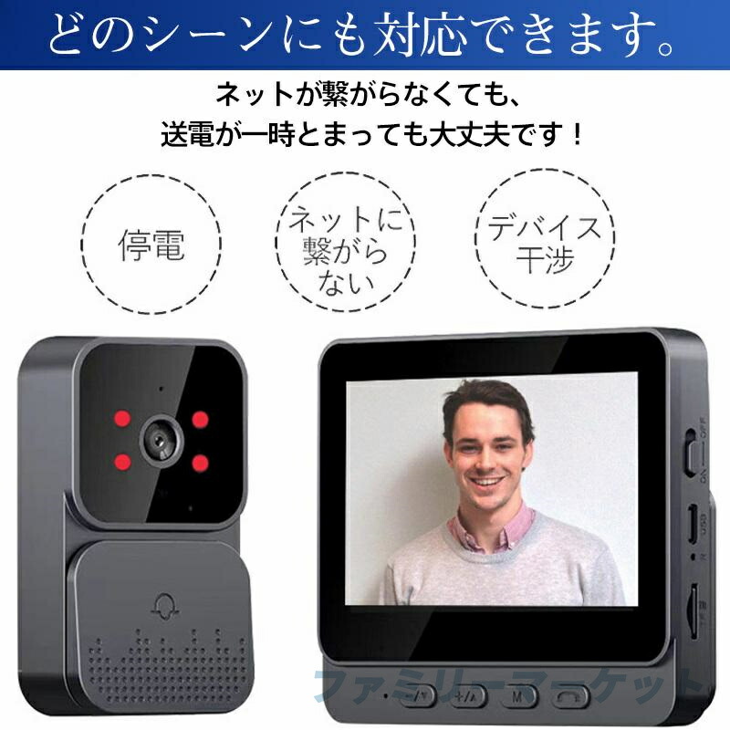 楽天市場】【スーパーSALE限定】インターホン ワイヤレス 無線 工事