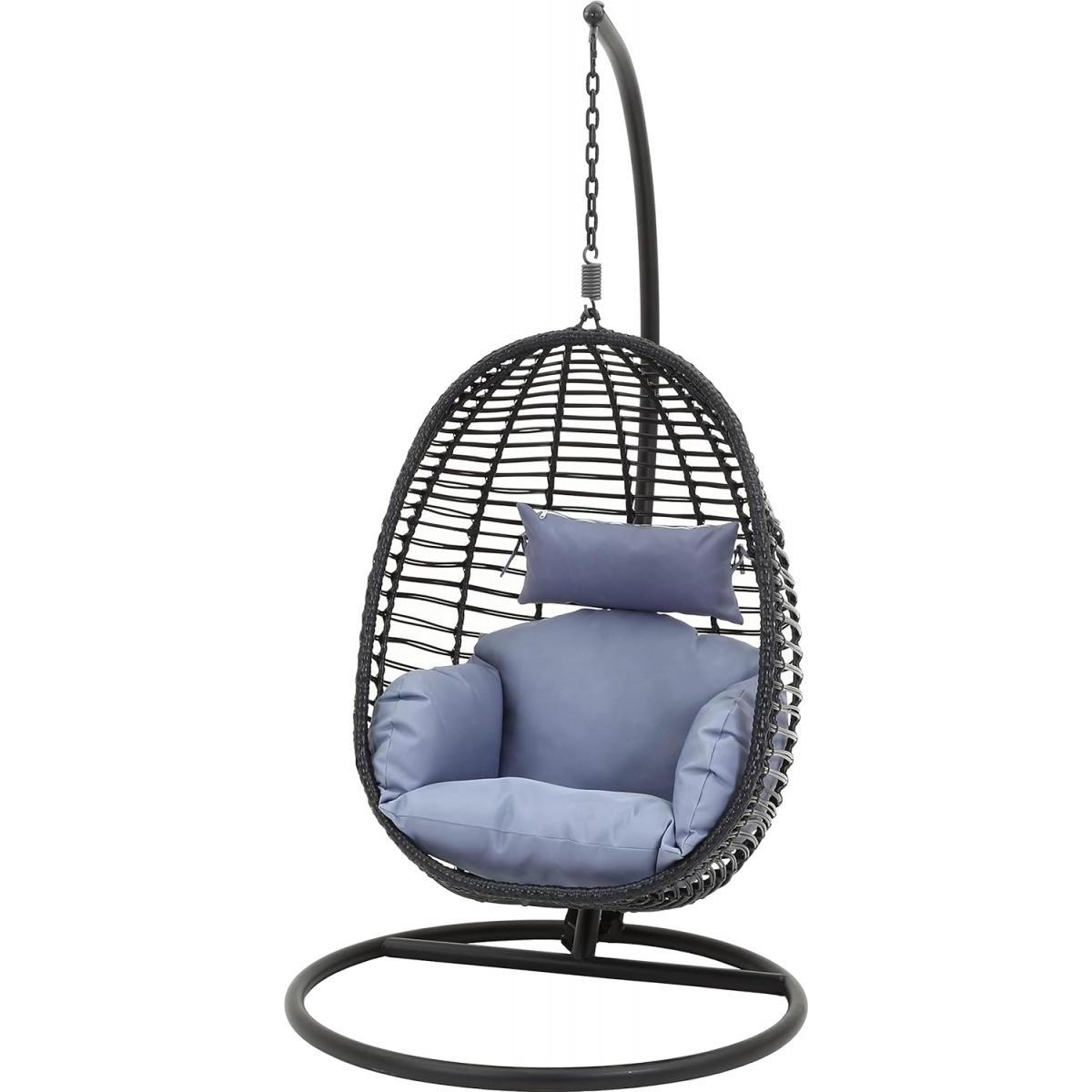 楽天市場】【I】不二貿易 ハンギングチェア 16003 ブラック 吊り下げ式