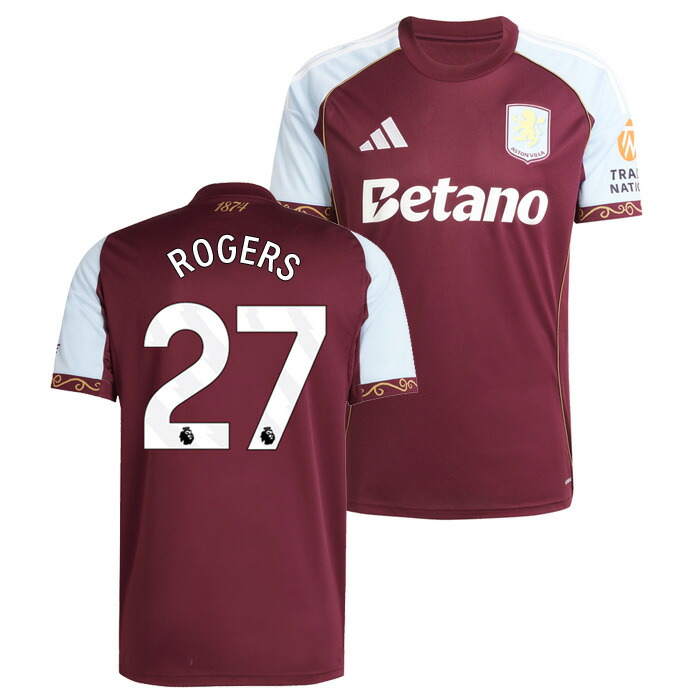 楽天市場】○アストンビラ 25-26 ホーム 半袖 ユニフォーム No.27