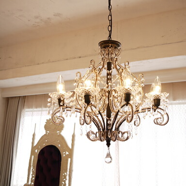 楽天市場】シャンデリア ジュエル 9灯 ホワイト/アンティークブラック