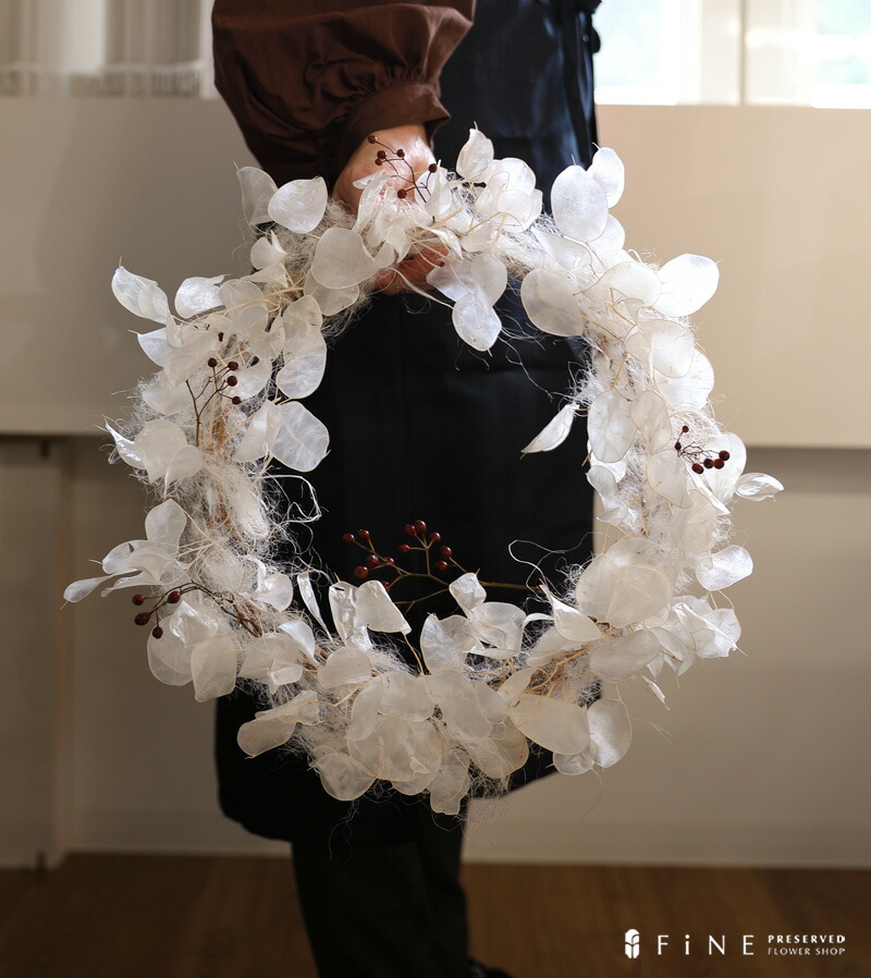 楽天市場】クリスマスリース ルナリアリース Lサイズ 玄関 飾り 壁