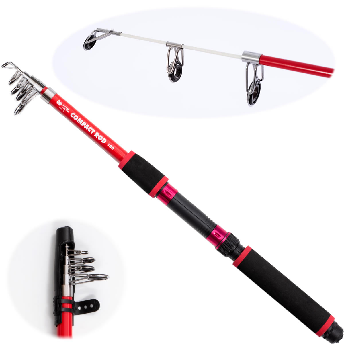 楽天市場】TOTO CLUB コンパクトロッド 180 レッド (釣り 竿