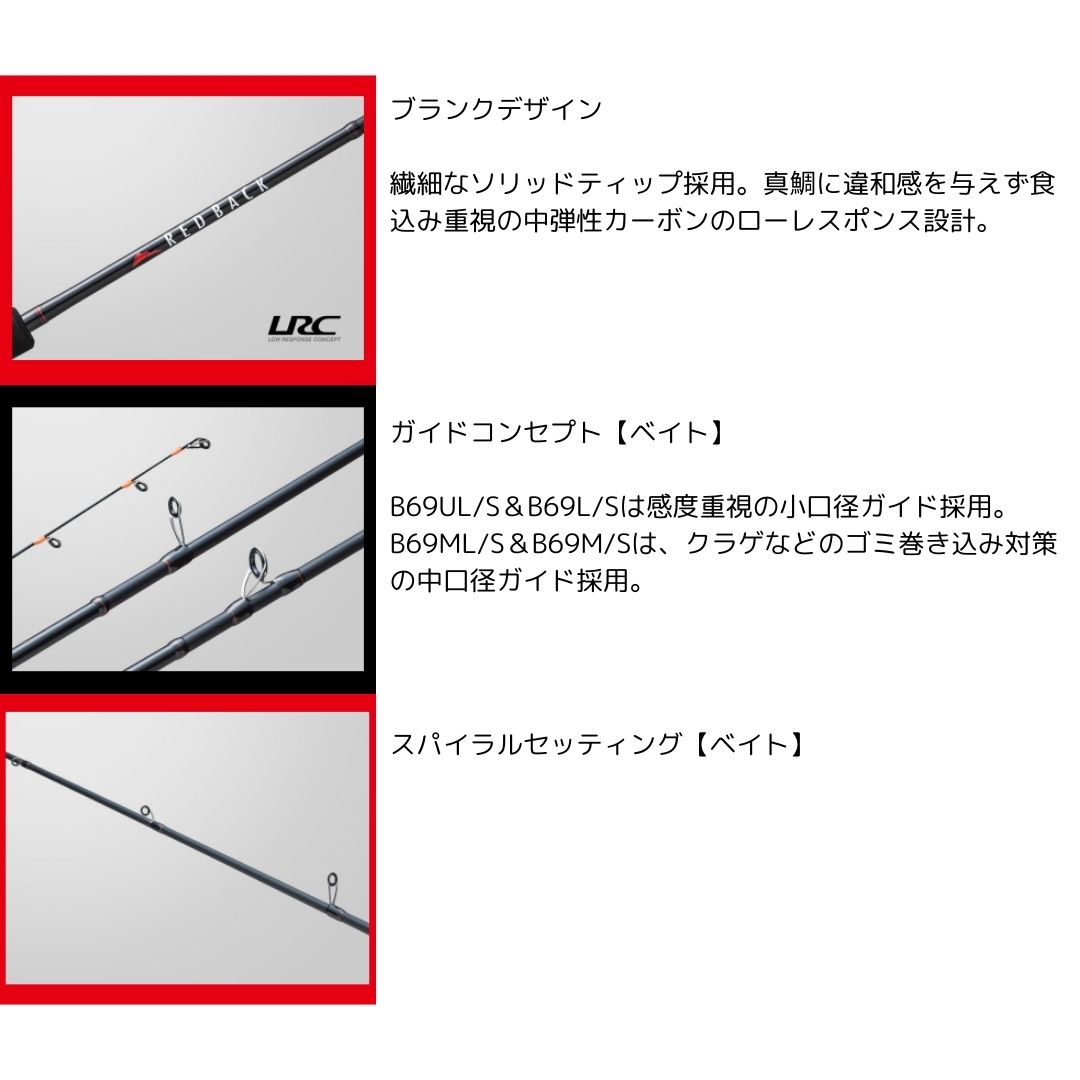 楽天市場】メジャークラフト レッドバック1G RB1-B69L S 大型便B