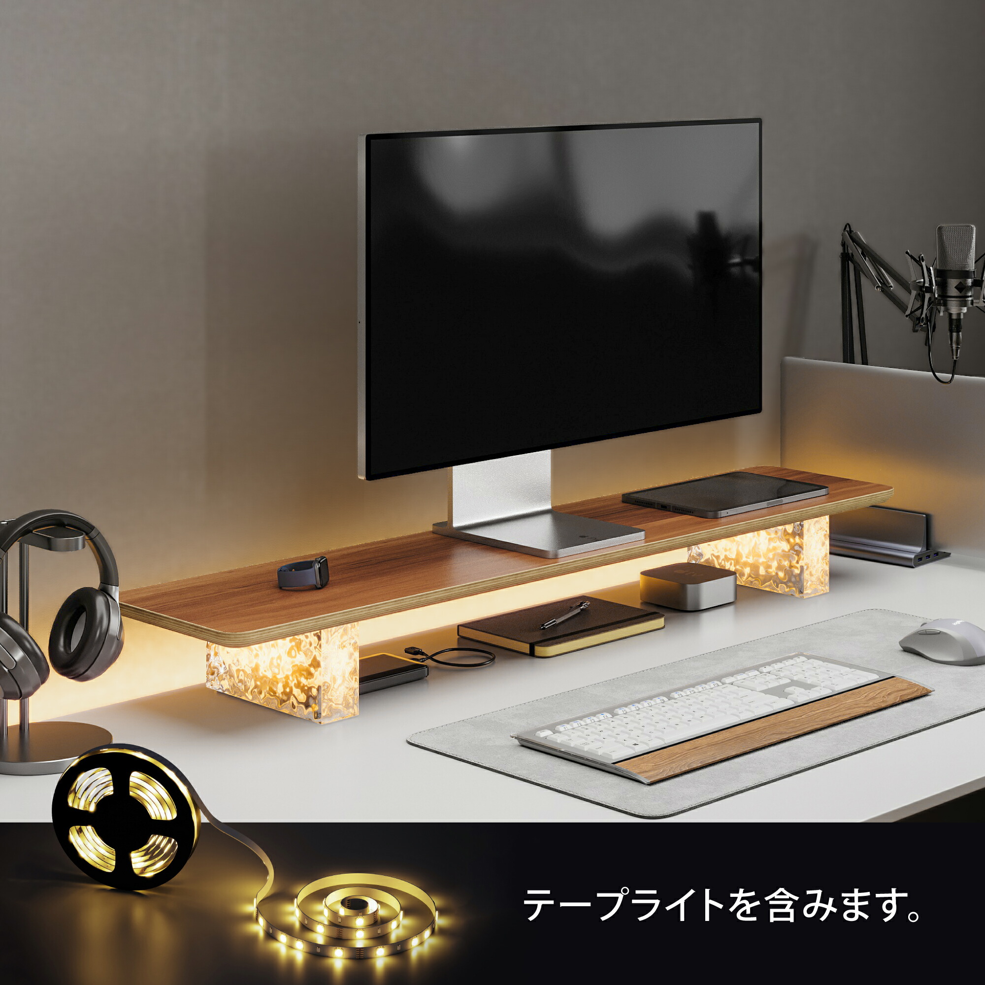 楽天市場】FENGE モニター台 卓上デスクシェルフ モニタースタンド 机