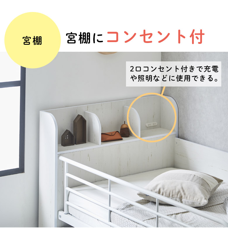 楽天市場】ロフトベッド 学習机 シンプル デスク付き ロータイプ