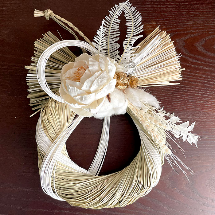 楽天市場】【2023しめ縄 おしゃれ しめ飾り ドライフラワー ホワイト
