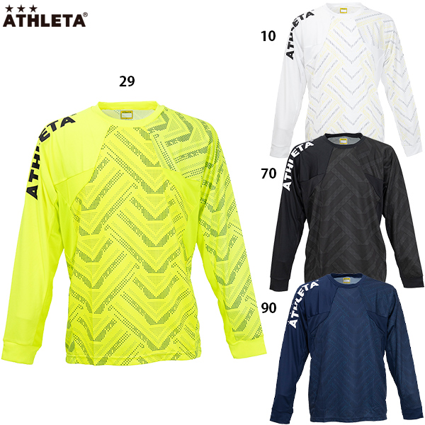 ATHLETA 昭和 イエロー×緑 長袖サッカーシャツ アスレタ（ATHLETA