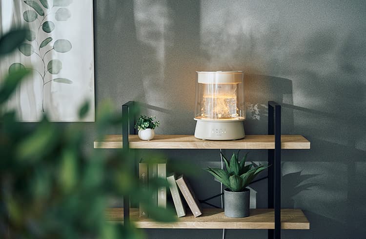 楽天市場】QUADS ガラススチーム加湿器 GLASS（グラス）｜加熱式