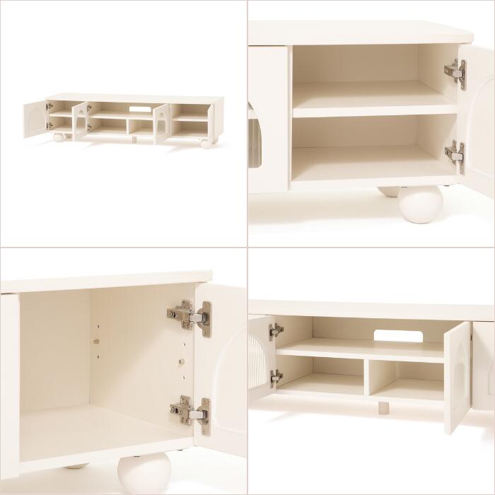 Francfranc テレビボード ローボード 白 収納 幅120cm テレビ台（幅