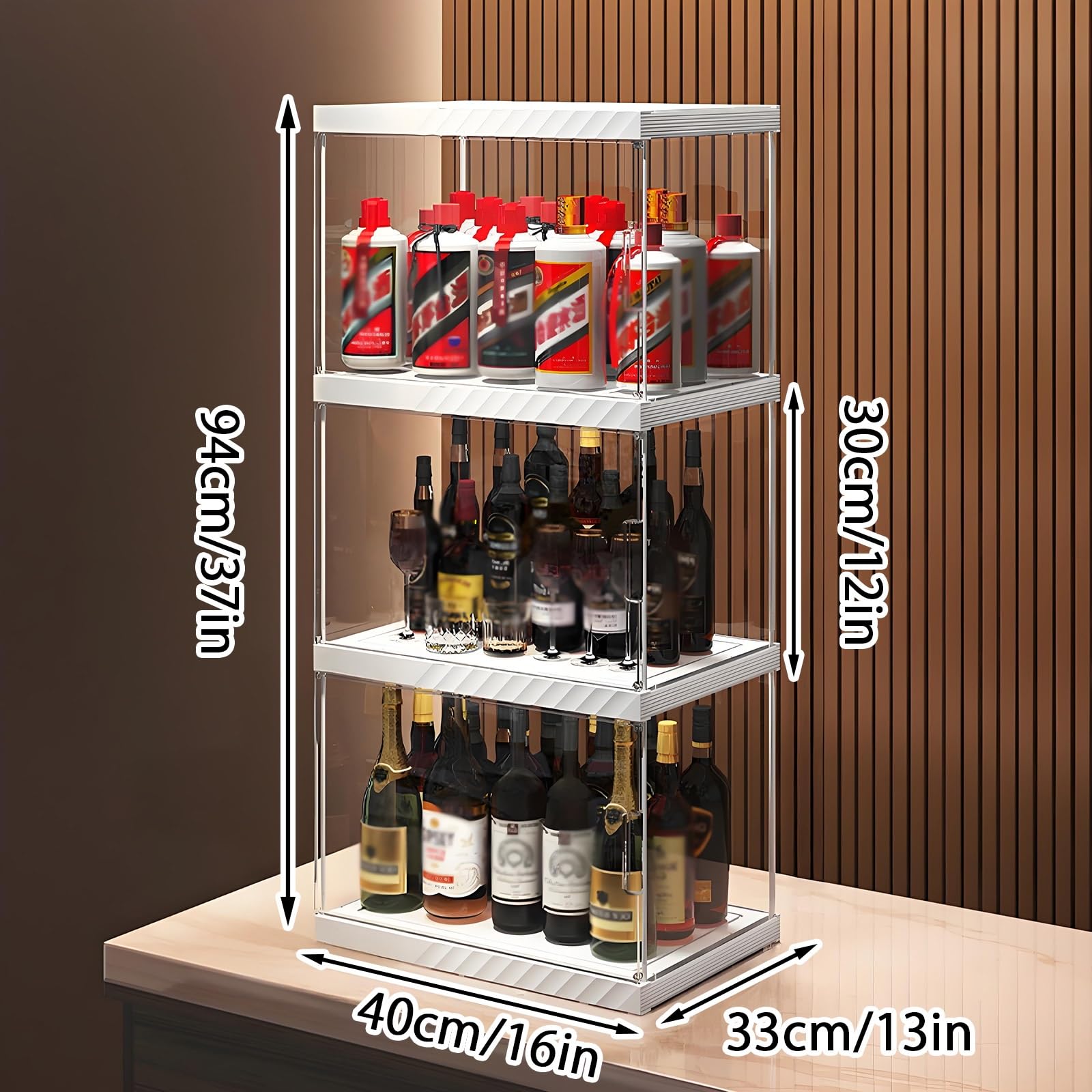 楽天市場】ウイスキー 棚 酒棚 ディスプレイ ウイスキー 収納 4面透明